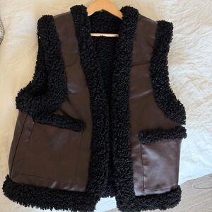 New We Wore What Reversible Sherpa Leather Vest